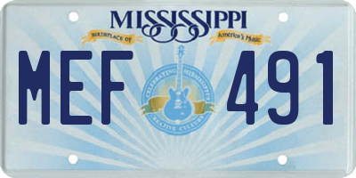 MS license plate MEF491