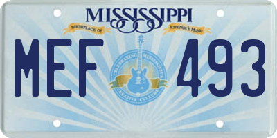 MS license plate MEF493