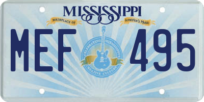 MS license plate MEF495