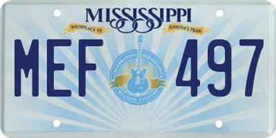 MS license plate MEF497