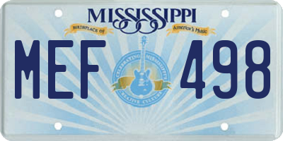 MS license plate MEF498