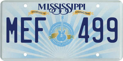 MS license plate MEF499