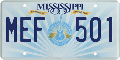 MS license plate MEF501