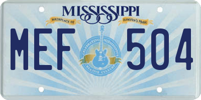 MS license plate MEF504