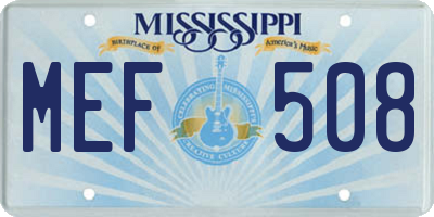 MS license plate MEF508