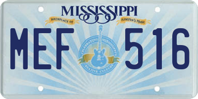 MS license plate MEF516