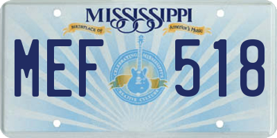 MS license plate MEF518