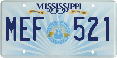 MS license plate MEF521