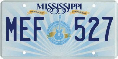MS license plate MEF527
