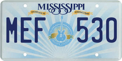 MS license plate MEF530