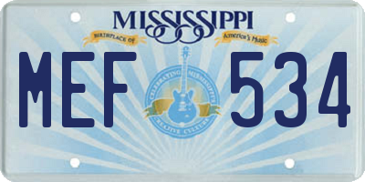 MS license plate MEF534