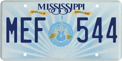 MS license plate MEF544