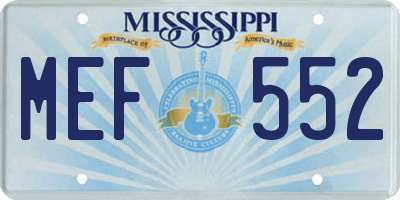 MS license plate MEF552