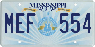 MS license plate MEF554