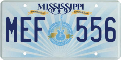 MS license plate MEF556