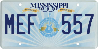 MS license plate MEF557