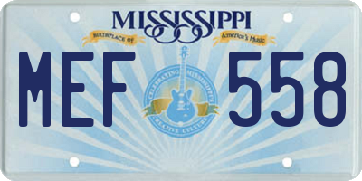 MS license plate MEF558