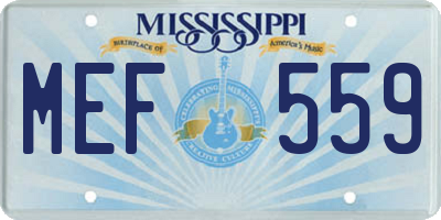 MS license plate MEF559