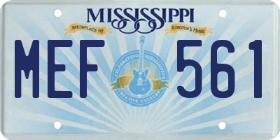 MS license plate MEF561