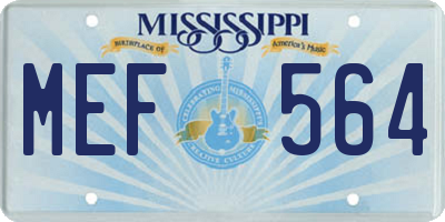 MS license plate MEF564