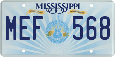 MS license plate MEF568