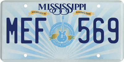 MS license plate MEF569