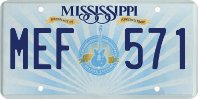 MS license plate MEF571
