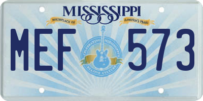 MS license plate MEF573