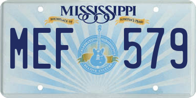 MS license plate MEF579