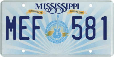 MS license plate MEF581