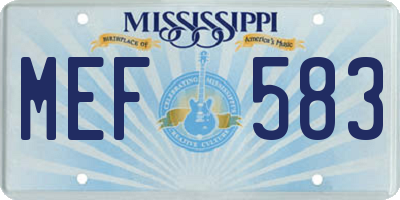 MS license plate MEF583
