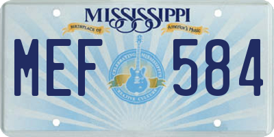 MS license plate MEF584