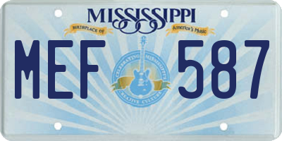 MS license plate MEF587