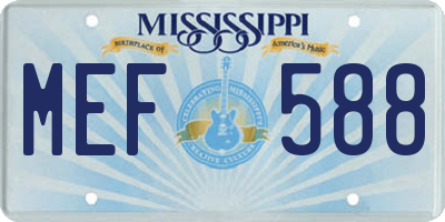MS license plate MEF588