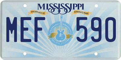 MS license plate MEF590
