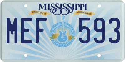 MS license plate MEF593