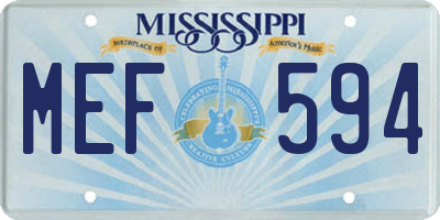 MS license plate MEF594