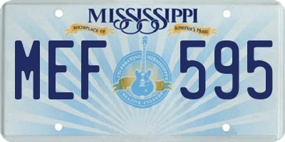MS license plate MEF595