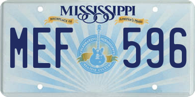 MS license plate MEF596