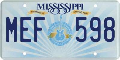 MS license plate MEF598