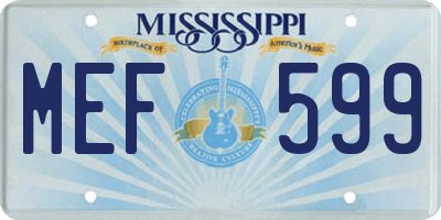 MS license plate MEF599