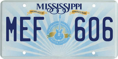 MS license plate MEF606
