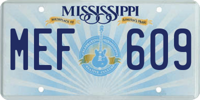 MS license plate MEF609