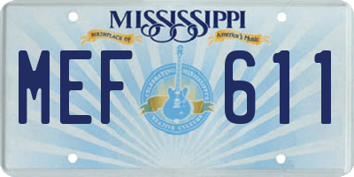 MS license plate MEF611