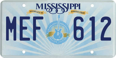 MS license plate MEF612