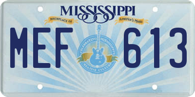 MS license plate MEF613