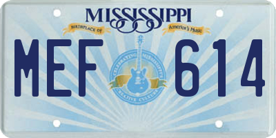 MS license plate MEF614
