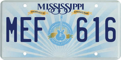 MS license plate MEF616