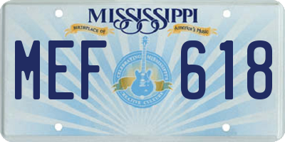 MS license plate MEF618