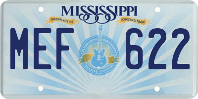 MS license plate MEF622